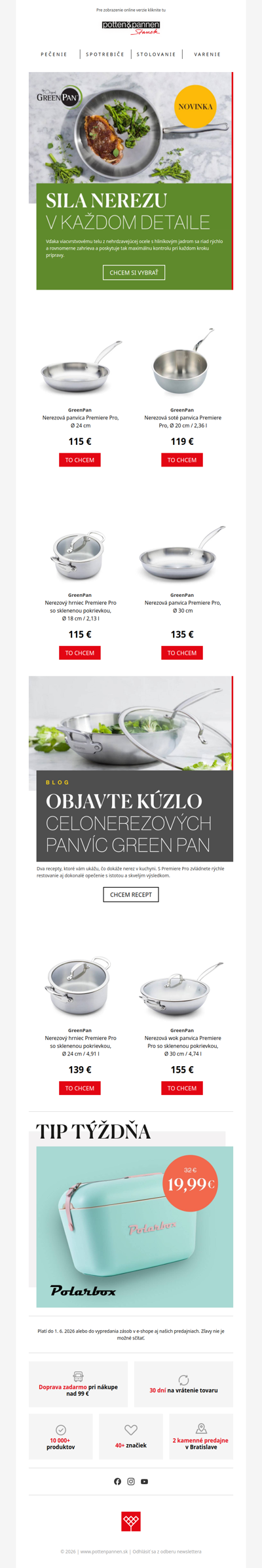 Sila nerezu v každom detaile. Predstavujeme novinky GreenPan Premiere Pro.