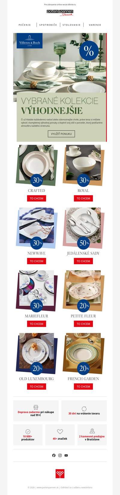 Villeroy & Boch až −50 %. Vyberte si svoju kolekciu.