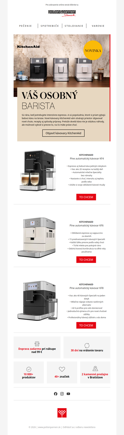Novinky KitchenAid pre milovníkov kávy.