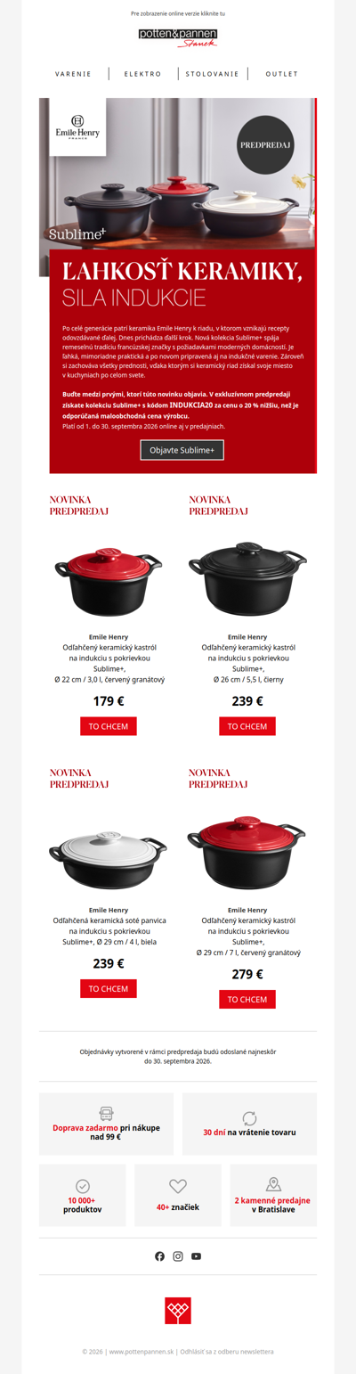 Keramika na indukciu? Emile Henry prichádza s novinkou Sublime+
