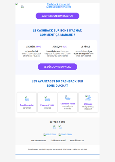 ⚡Cashback immédiat sur Carrefour, Vertbaudet, Airbnb, IKEA...