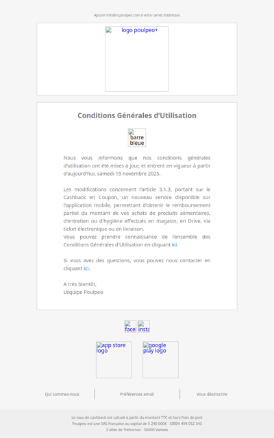 Nous avons mis à jour nos conditions générales