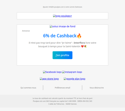 💐 Interflora: 6% de Cashback