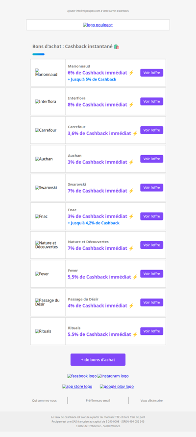 💓 Bons d'achat édition Saint-Valentin