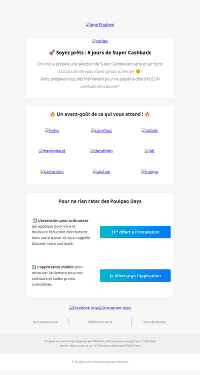 🐙 L'événement cashback le plus fou de l'année arrive 🔥