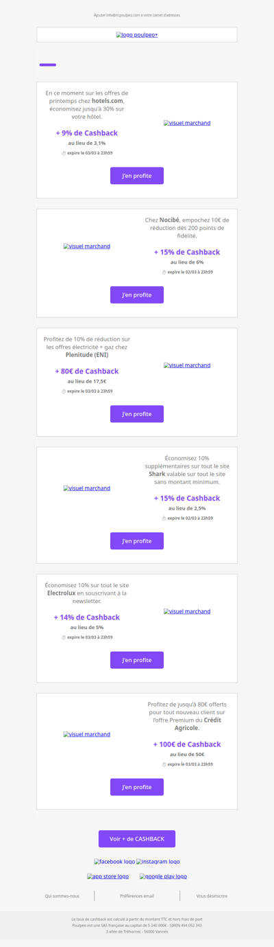 🚨 Les Poulpeo Days continuent : jusqu'à 100€ dans ce mail