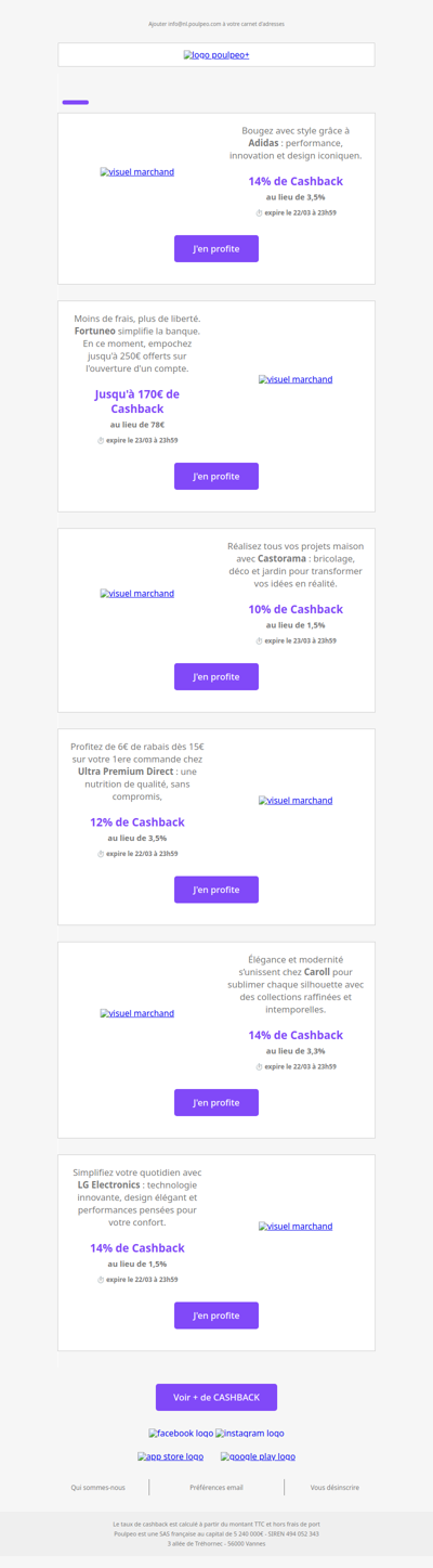 🚨 Super Cashback : jusqu'à 170€ dans ce mail