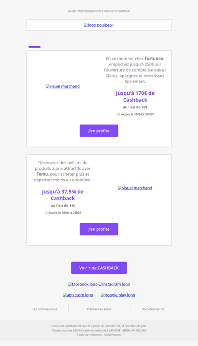 🚨 Super Cashback : vous allez économiser aujourd'hui !