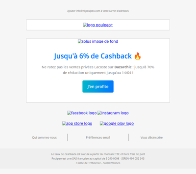 Bazarchic : jusqu'à 6% de Cashback 🔥