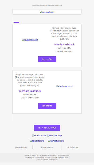 🔥 C'est l'heure des Super Cashback du jour