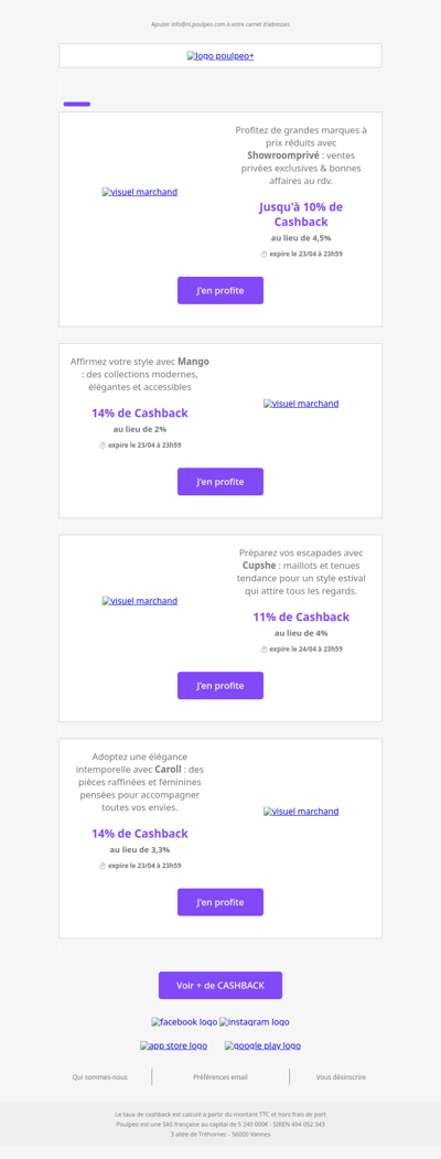 👜💸 Super Cashback pour un shopping rentable