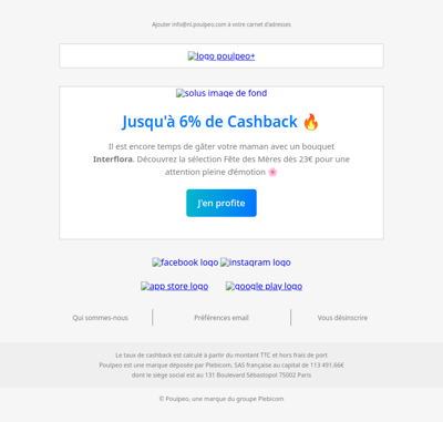 💐 Interflora: Jusqu'à 6% de Cashback