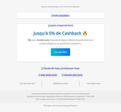 ✈️ Hotels.com : jusqu'à 5% de Cashback Immédiat ⚡