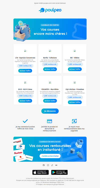 🛒 Nouvel arrivage de Coupons : vos courses deviennent rentables !