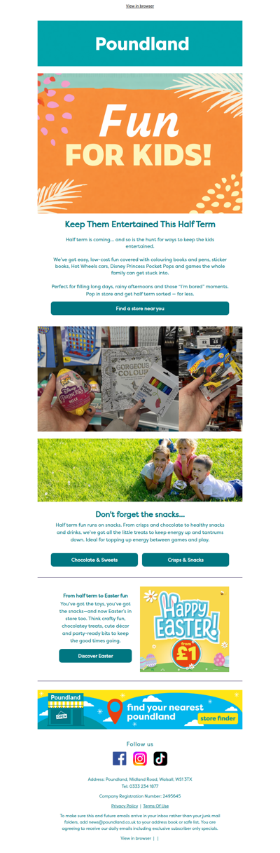 , stock up before half term hits!