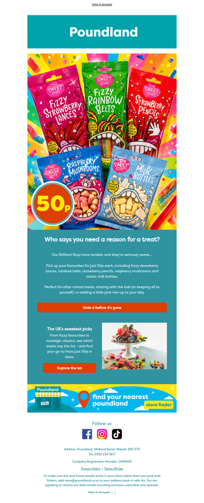 50p sweets? Go on, treat yourself....