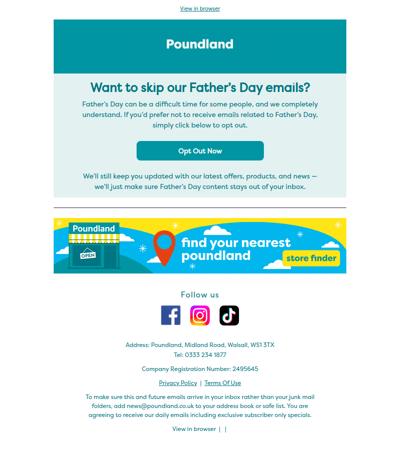 Want to opt out of Father's Day emails?