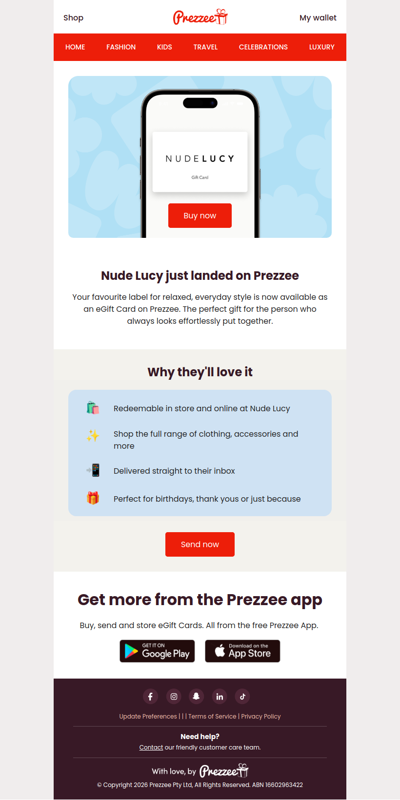 Nude Lucy just landed on Prezzee