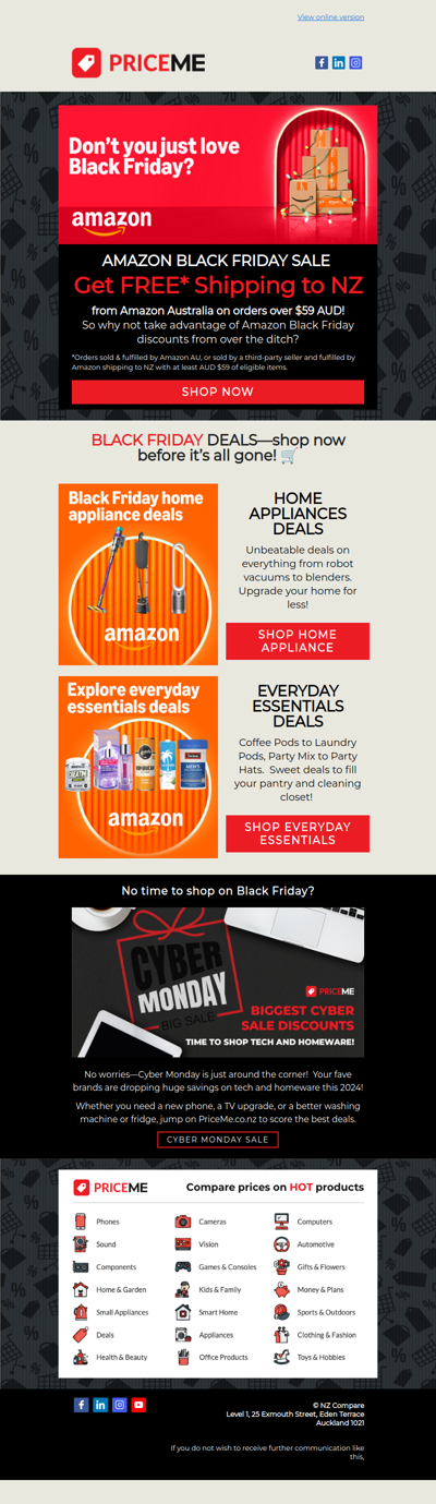 Black Friday at Amazon AU Just Got Better: Free* Delivery to NZ!