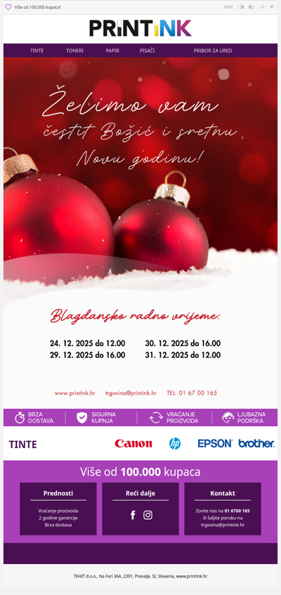 Sretni blagdani i sve najbolje u 2026! 💫