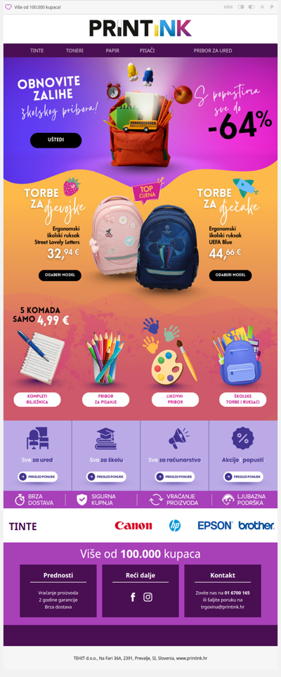 Je li vam ponestalo bilježnica, ljepila ili bojica? 👉🏻 −20 % do −50 % na cjelokupnu ponudu! 🎒✏️