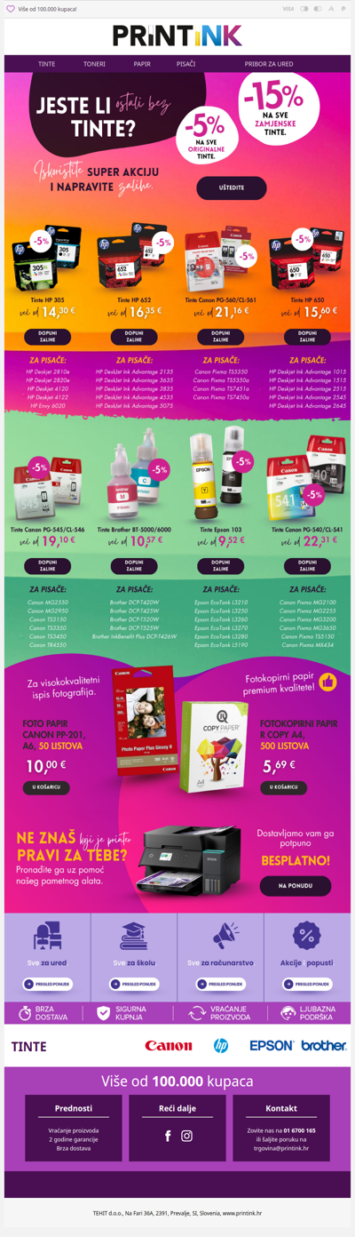 Brza dostava. Povoljne cijene. - 5% na sve originalne tinte 🔎 📣