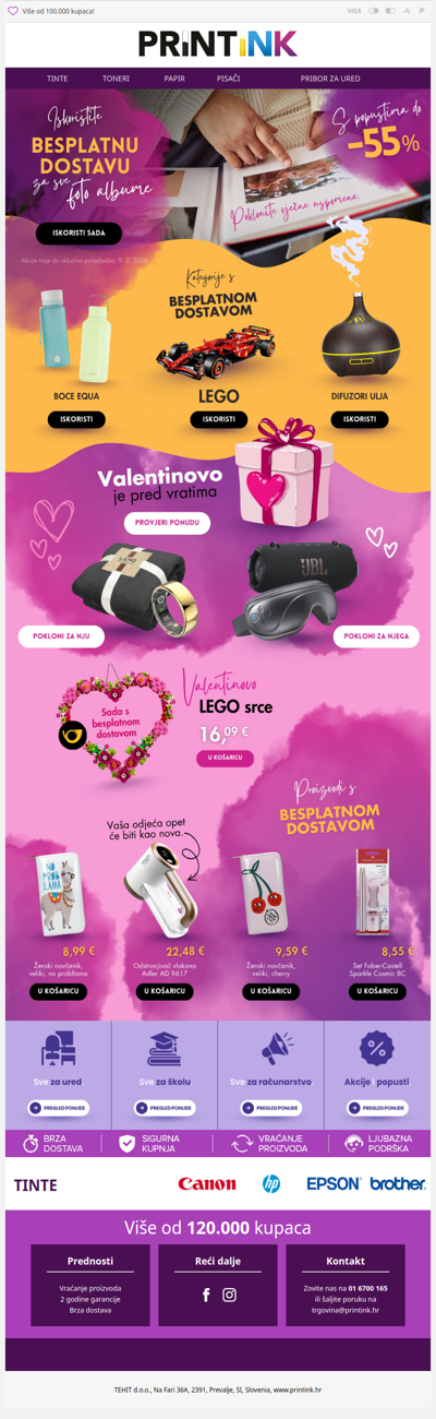 Iskoristite besplatnu dostavu za Valentinovo! 💘