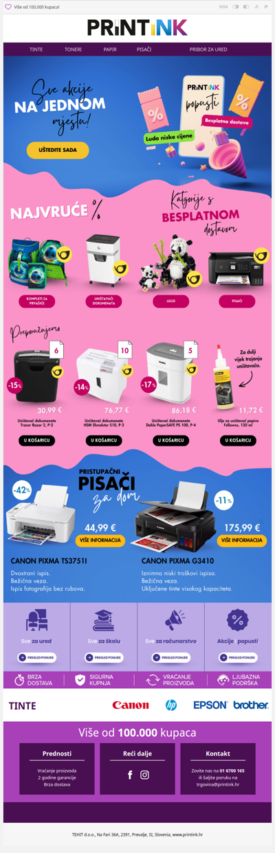 ⏰ Sve PRINTINK promocije na jednom mjestu 💻 TOP ponude💡