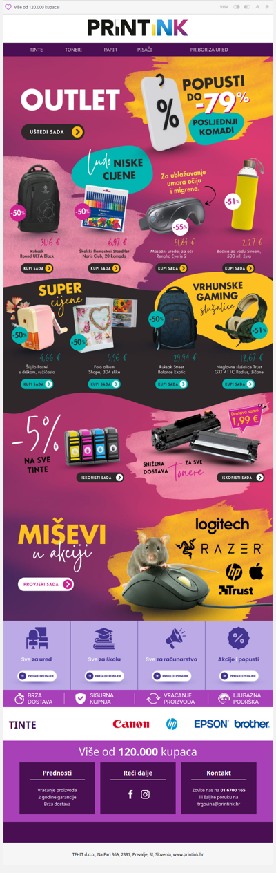 OUTLET - 50% ili više - zadnji komadi po ludim cijenama!📌 🖨️