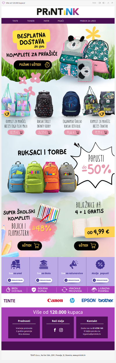 🔥 Ruksaci i kompleti za prvašiće s popustima do 50% 🚀 Zalihe su ograničene! ⏰