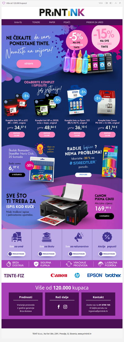 Uštedite na svakom ispisu! 💰 Do -15% na patrone 🖨️