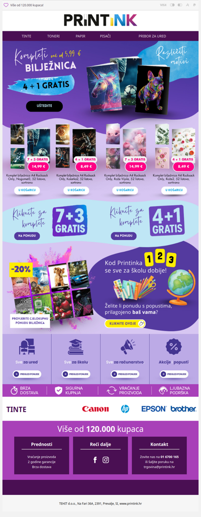 📚 Kompleti bilježnica 4 + 1 GRATIS već od 5,99 €
