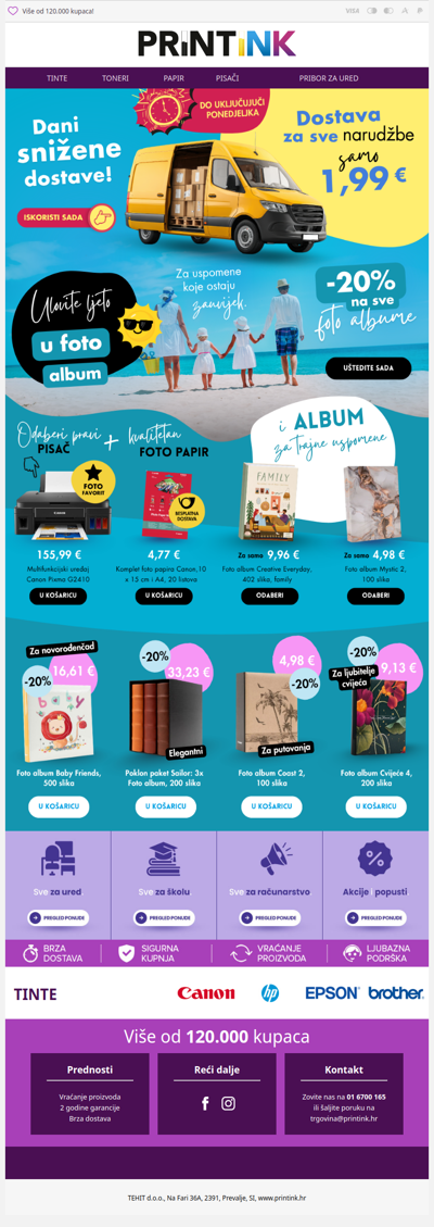 Vikend snižene dostave – samo 1,99 € 📯