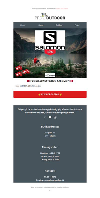 Fødselsdagstilbud på Salomon 🇩🇰
