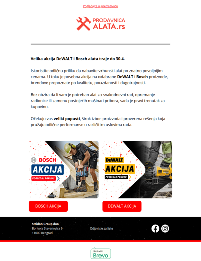 Velika akcija DeWALT i Bosch alata