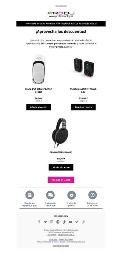 ¡Hay descuentos en tus favoritos!