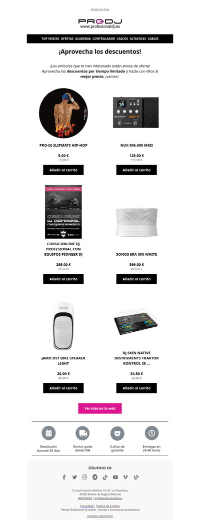 ¡Hay descuentos en tus favoritos!