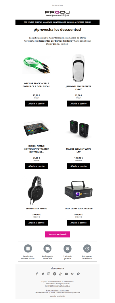 ¡Hay descuentos en tus favoritos!