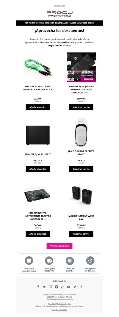 ¡Hay descuentos en tus favoritos!