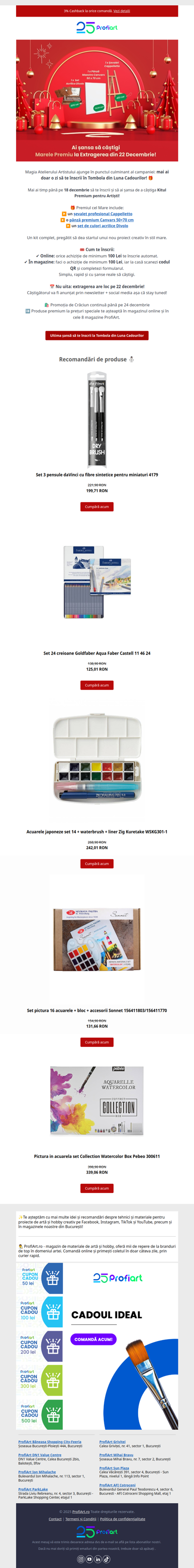 🔔 Ultima șansă: mâine se încheie înscrierile la Tombola din Luna Cadourilor!