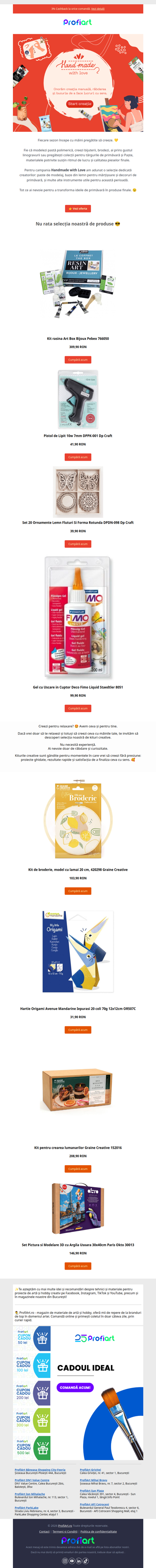 Tot ce ai nevoie pentru proiecte handmade începe aici 💛