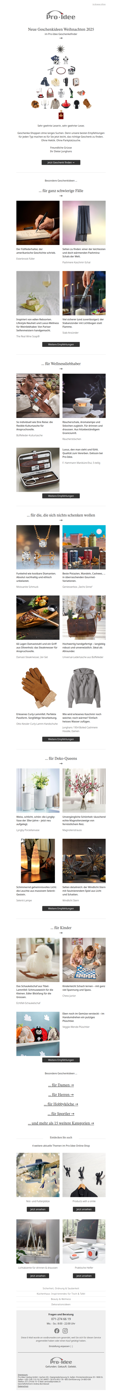 Unser ziemlich einzigartiger Geschenkefinder