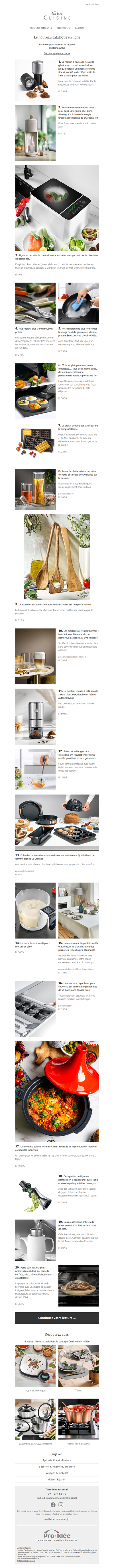 Le nouveau catalogue en ligne : 118 idées pour cuisiner et recevoir