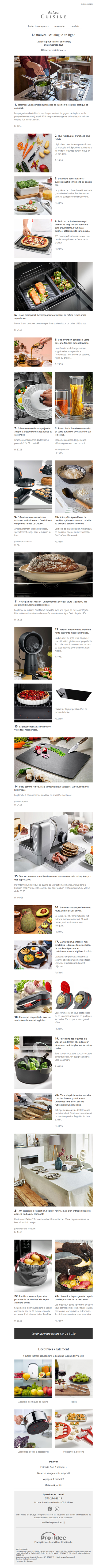 Le nouveau catalogue en ligne : 120 idées pour cuisiner et recevoir