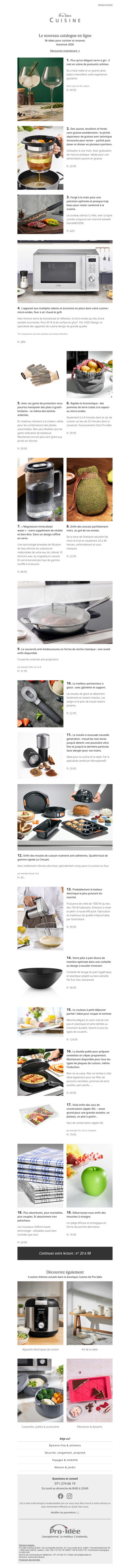 Le nouveau catalogue en ligne : 96 idées pour cuisiner et recevoir