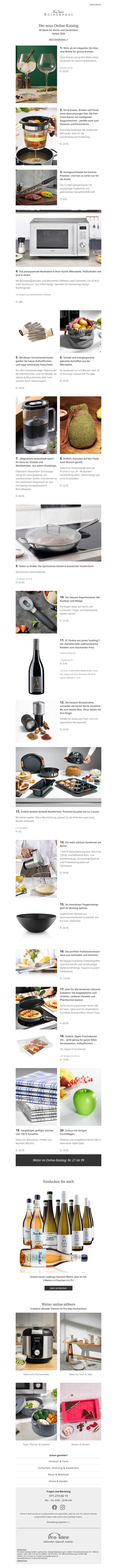 Der neue Online-Katalog: 99 Ideen für Küche und Gastlichkeit