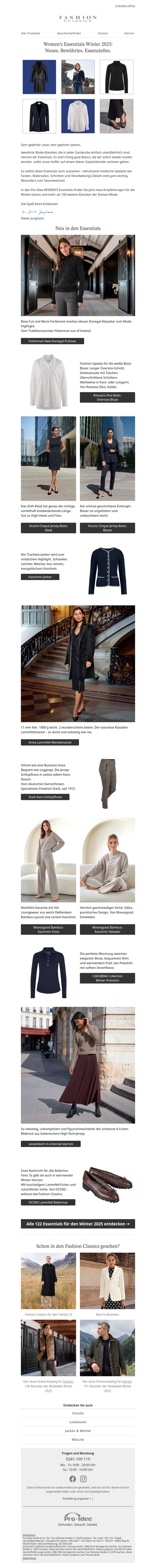 Women’s Essentials Winter 2025: Neues. Bewährtes. Essenzielles.