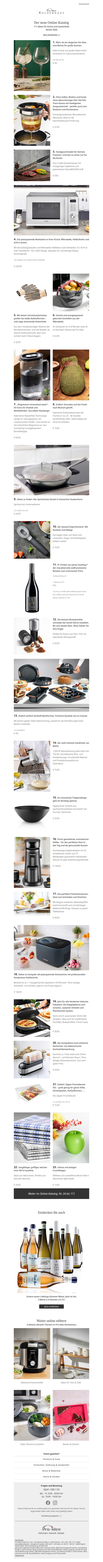 Der neue Online-Katalog: 111 Ideen für Küche und Gastlichkeit