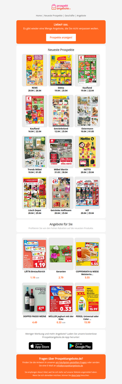 Neueste Prospekte aus der Woche 17