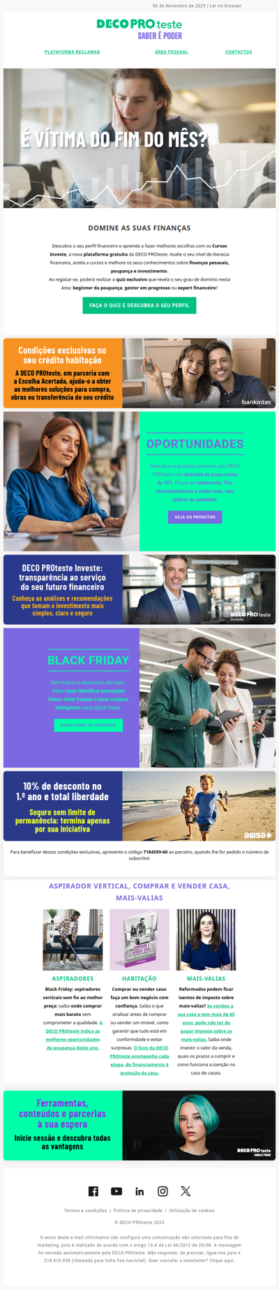 Black Friday, habitação, impostos e literacia financeira